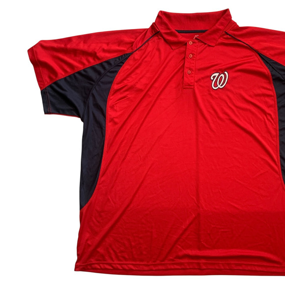 Majestic Men's Size 5X Washington Nationals MLB Baseball Short Sleeve Polo Shirt - Picture 8 of 15